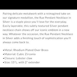 Kendra Scott Jewelry - Kendra Scott Rue Short necklace silver Kendra Scott Jewelry - Kendra Scott Rue Short necklace silver